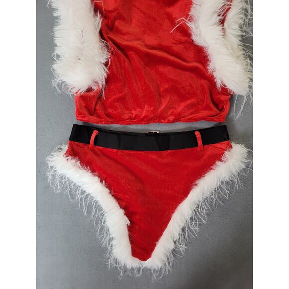 RSLOVE Women Christmas Santa Lingerie Set Velvet Claus Outfit 2Pcs XL - Picture 9 of 9